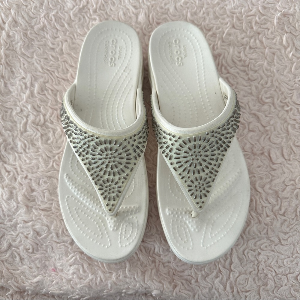 Crocs Women’s Monterey Diamante Wedge Sandals Size 8